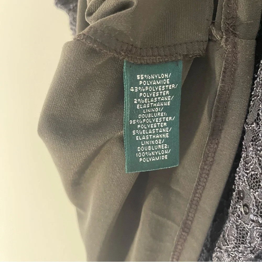 Lauren Ralph Lauren Gray Lace Sequin Cocktail Dress - Picture 7 of 8